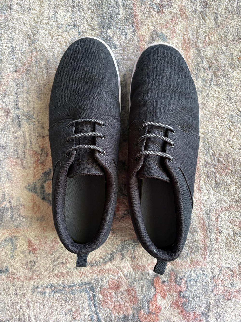 Under Armour Men's Black Sneakers with White Soles